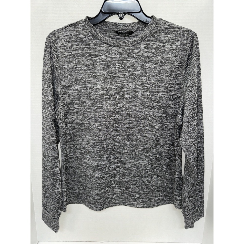 SHEIN Curve Shirt Women's Size 1XL Gray Long Sleeve Active Wear Shirt